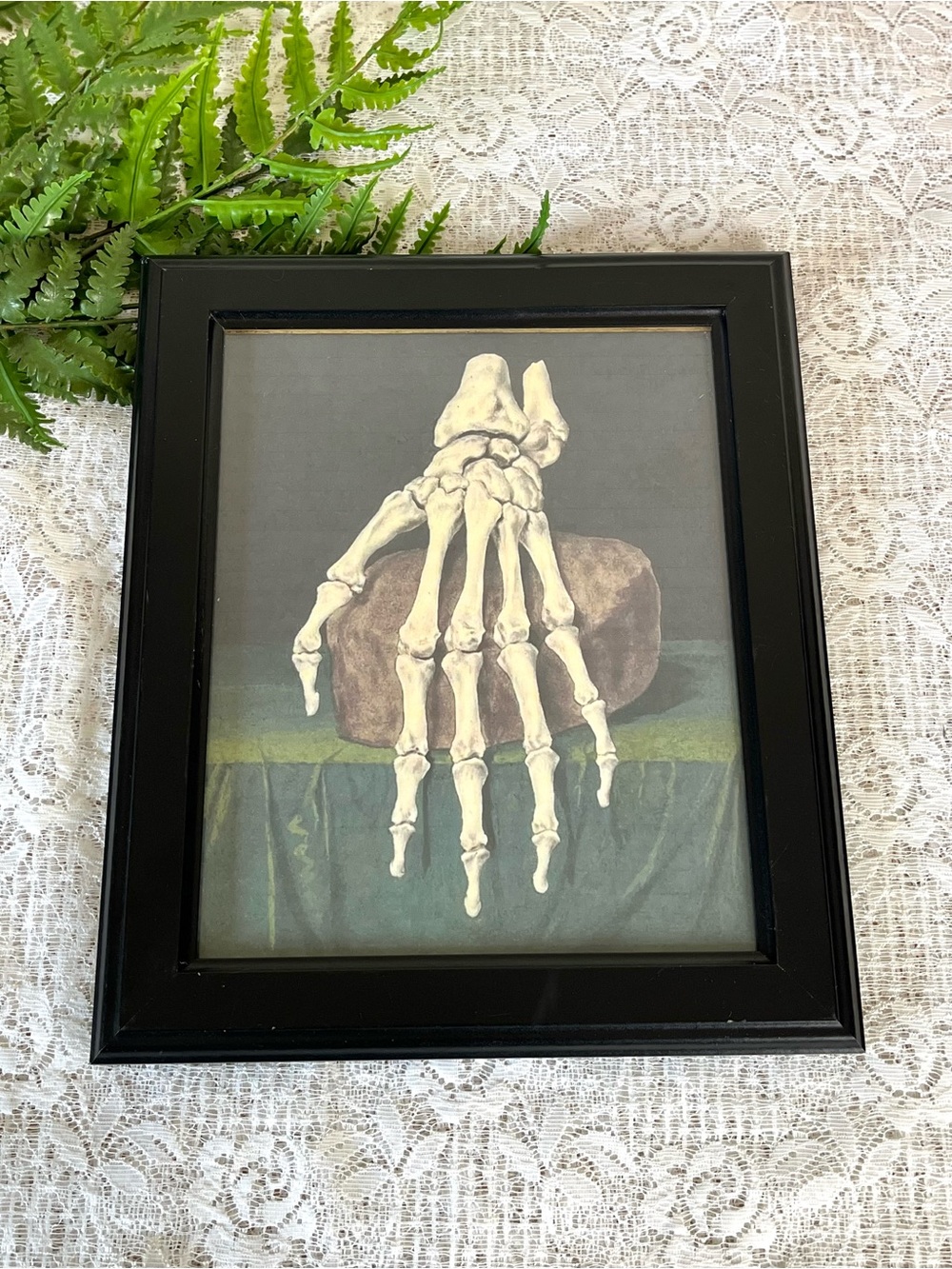 Black Framed Skeleton Hand Decor 8x10
